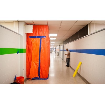 Toile de protection en polyéthylene  ORANGE (Rip Proof)  12 x 100
