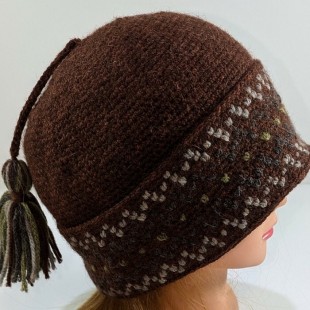 Tuque Inuit / Nassak Prune - motifs...