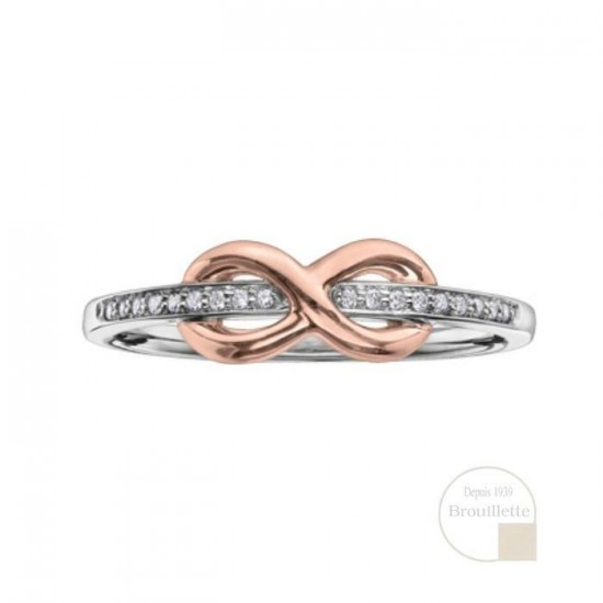 Bague pour femme en or blanc et rose 10K avec...