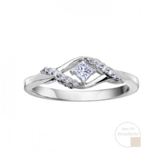 Bague de mariage pour femme en or blanc 10K avec diamants 0.30 carat (AM341W30)