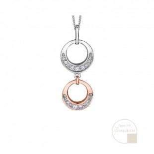 Pendentif pour femme en or rose et or blanc 14K...