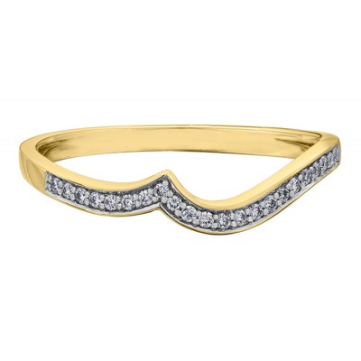 Bague de mariage en or jaune 10K avec diamants 0.17 carat (DX676Y)