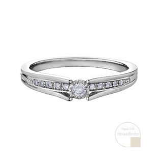 Bague de mariage pour femme en or blanc 10K avec...