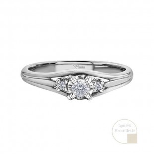 Bague pour femme en or blanc 10K avec diamant...