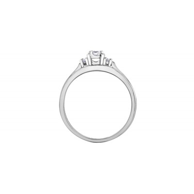 Bague pour femme en or blanc 10K avec diamant 0.184  carat (AM498W18)