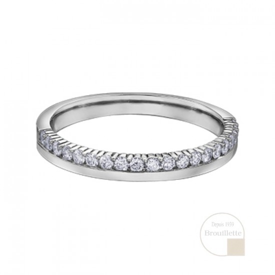 Jonc à diamants pour femme en or blanc 14K avec diamants 0.33 carat (DX748W33)