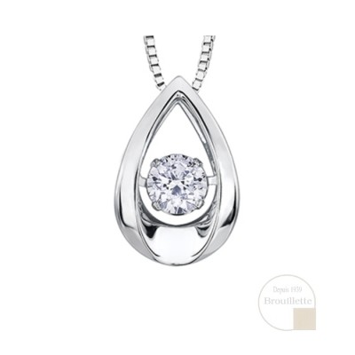 Pendentif pour femme en or blanc 10K avec diamant...