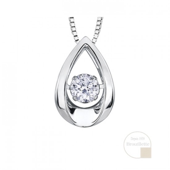 Pendentif pour femme en or blanc 10K avec diamant...