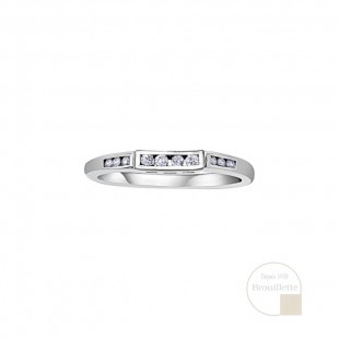 Jonc de mariage pour femme en or blanc 14K avec...