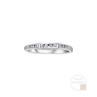 Jonc de mariage pour femme en or blanc 14K avec...