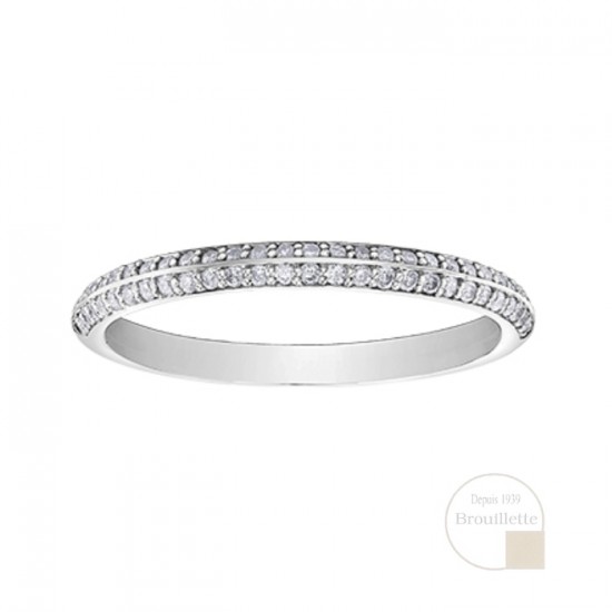 Jonc pour femme en or blanc 10K avec diamants 0.216 carat (DD7810)