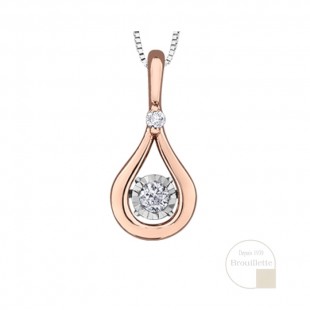 Pendentif pour femme en or rose et or blanc 10K...