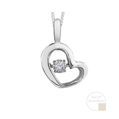 Pendentif pour femme en or blanc 10K avec diamant...