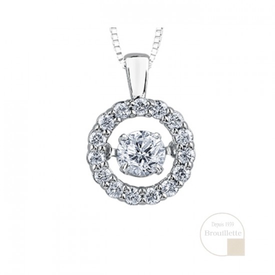 Pendentif pour femme en or blanc 10K avec diamants 0.35 carat (DX646W35)