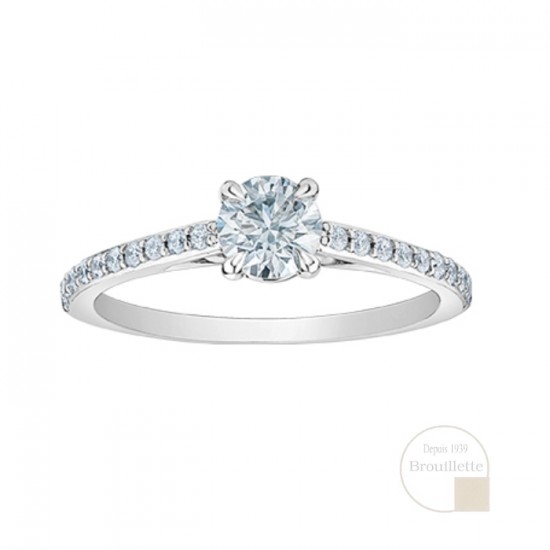 Bague pour femme en or blanc 14K avec diamants de...