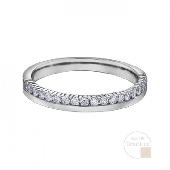 Jonc à diamants pour femme en or blanc 10K avec diamants 0.15 carat (DX748w15)