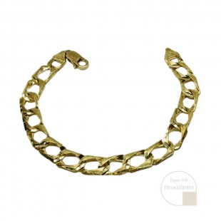 Bracelet gourmette pour homme en or jaune 10K...