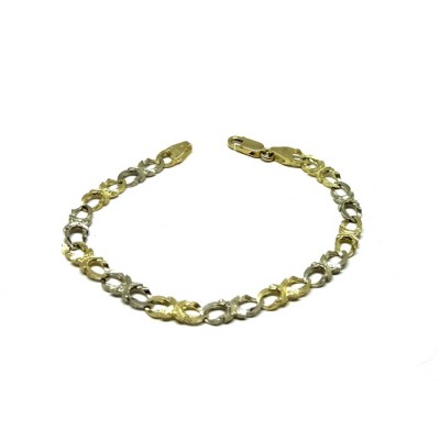 Bracelet pour femme en or blanc et or jaune 10K...