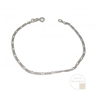 Bracelet Figaro pour femme en or blanc 10K...