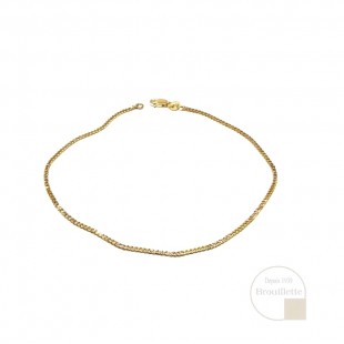 Chaine de cheville gourmette en or 2 tons 10K...