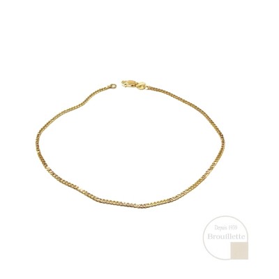 Chaine de cheville gourmette en or 2 tons 10K...
