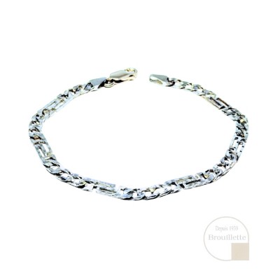 Chaine de cheville en or blanc 10K (1-5674)