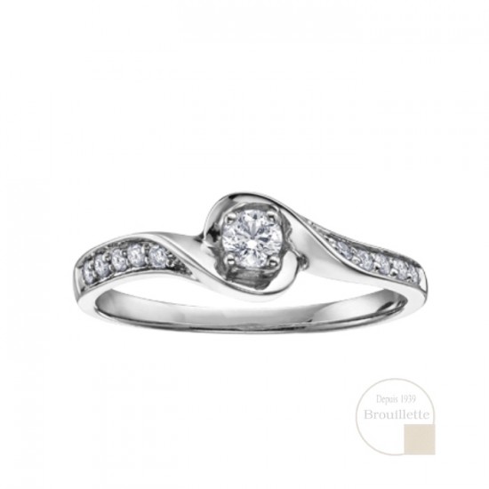 Bague de mariage pour femme en or 10K avec diamants 0.20 carat (AM231W20)