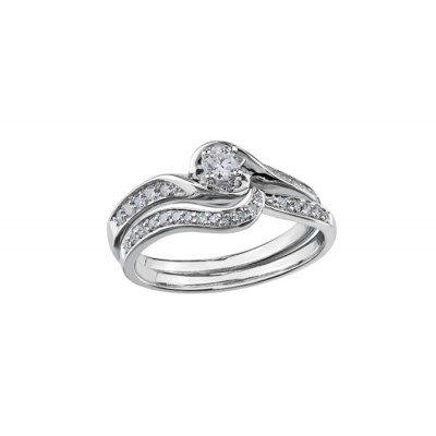 Bague de mariage pour femme en or 10K avec diamants 0.20 carat (AM231W20)
