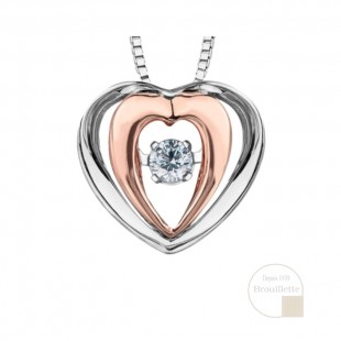 Pendentif pour femme en or blanc et or rose 10K...