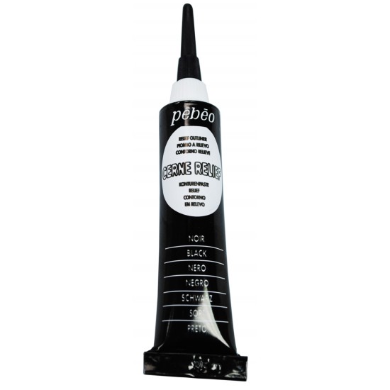 Pébéo,Vitrail Cerne Relief Noir 20ml #390000