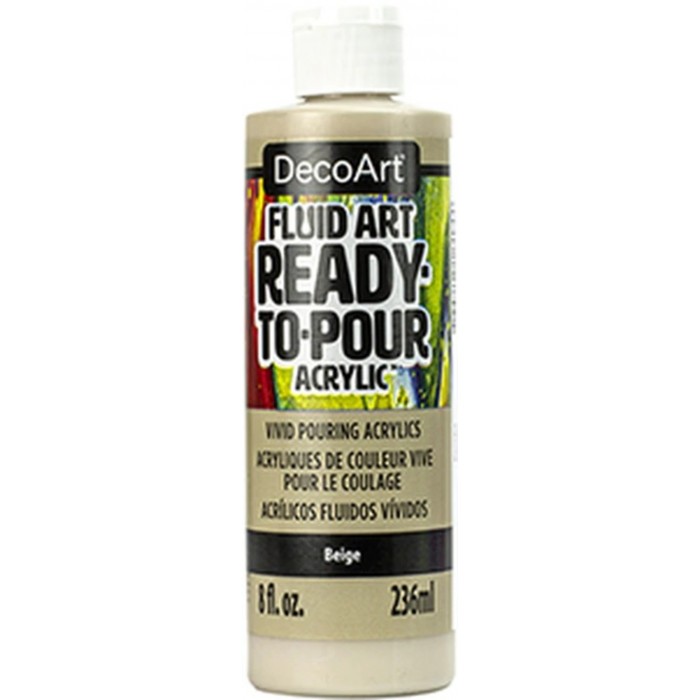 DecoArt Fluid Art Ready-To-Pour-Acrylics 8oz Beige DFA21 DecoArt Fluid Art Ready-To-Pour-Acrylics 8oz Beige DFA21