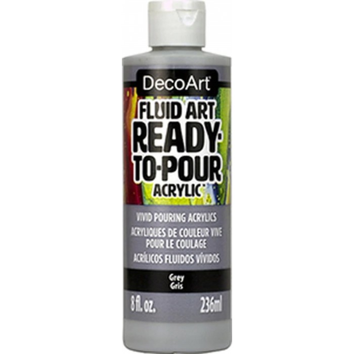 DecoArt Fluid Art Ready-To-Pour-Acrylics 8oz Gris DFA19 DecoArt Fluid Art Ready-To-Pour-Acrylics 8oz Gris DFA19