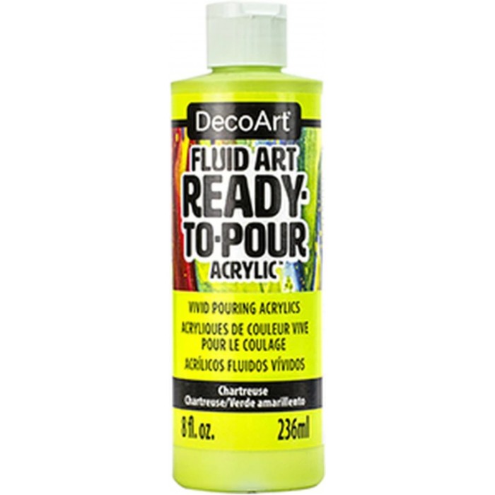 DecoArt Fluid Art Ready-To-Pour-Acrylics 8oz Chartreuse DFA09 DecoArt Fluid Art Ready-To-Pour-Acrylics 8oz Chartreuse DFA09
