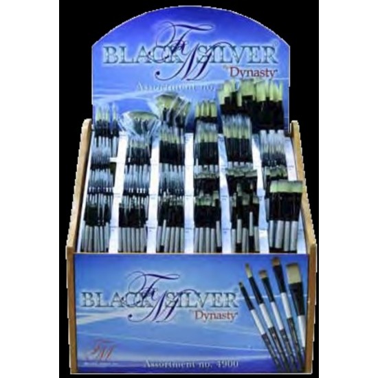 FM Brush, Pinceau Black Silver 4870R Rond 6 Manche... FM Brush, Pinceau Black Silver 4870R Rond 6 Manche...