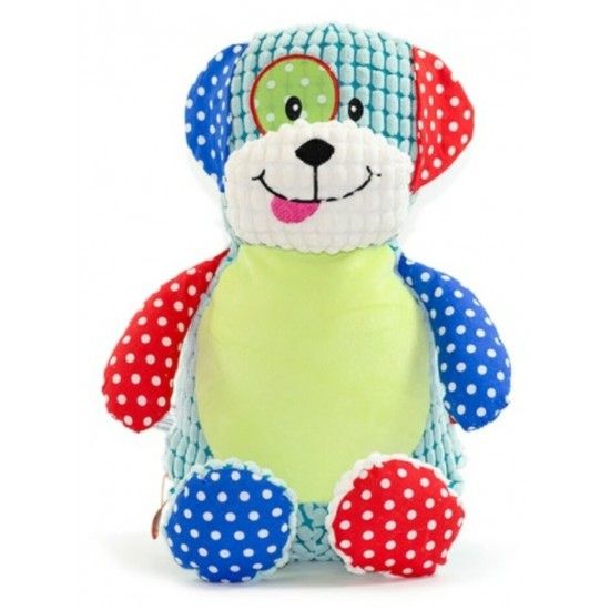 Chien Harlequin Vert - peluche avec broderie... Chien Harlequin Vert - peluche avec broderie...