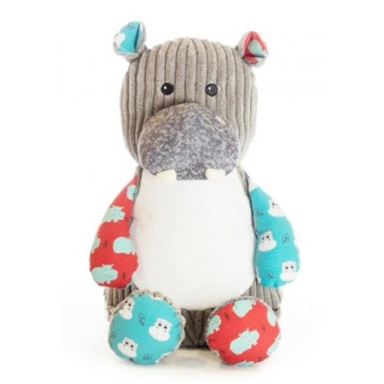 Hippopotame Harlequin peluche avec broderie... Hippopotame Harlequin peluche avec broderie...