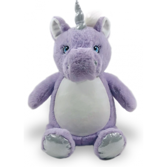 Licorne Mauve L-E,  peluche avec broderie...