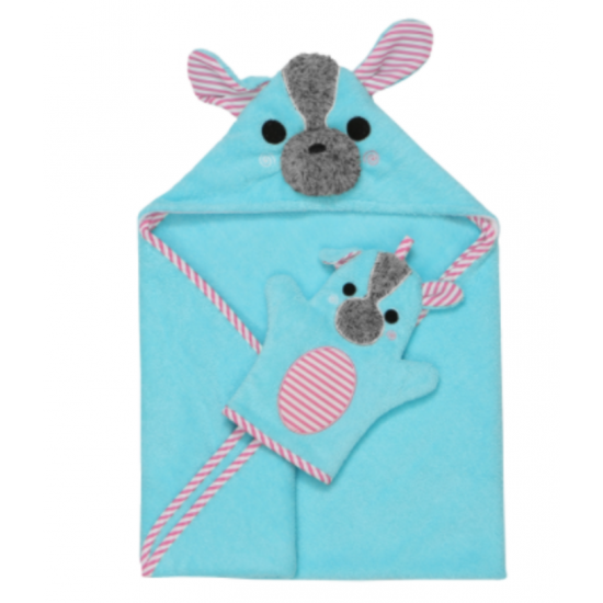Ensemble bébé serviette et mitaine de bain...