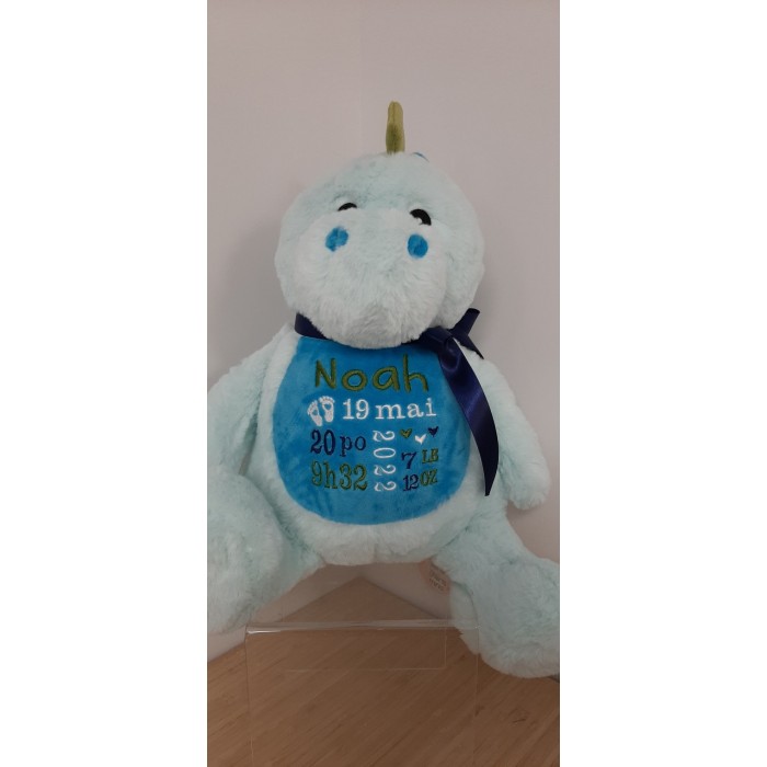 Dino bleu Tummi PELUCHE AVEC BRODERIE PERSONNALISÉE Dino bleu Tummi PELUCHE AVEC BRODERIE PERSONNALISÉE