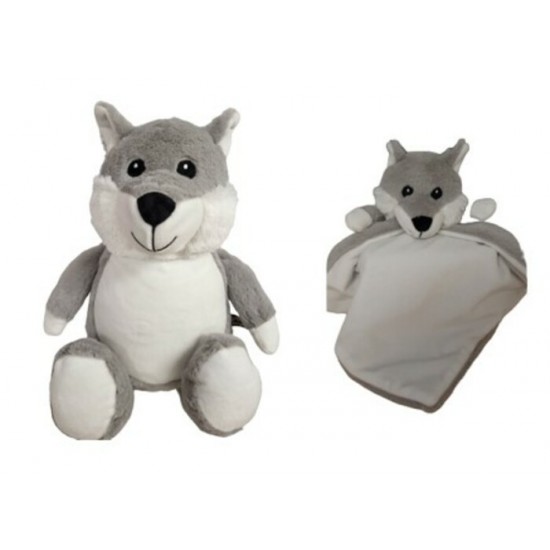 Duo Hemrick le loup , peluche et doudou avec... Duo Hemrick le loup , peluche et doudou avec...