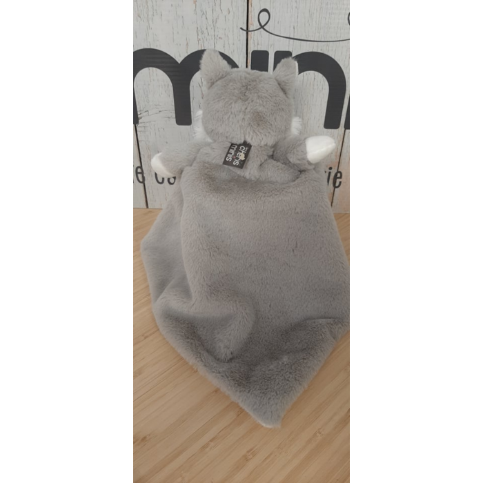Duo Hemrick le loup , peluche et doudou avec broderie personnalisée Duo Hemrick le loup , peluche et doudou avec broderie personnalisée