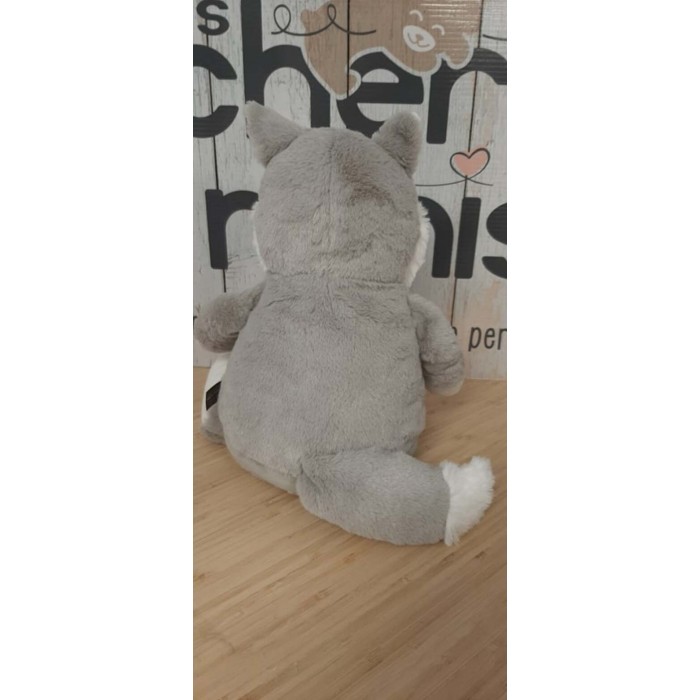 Duo Hemrick le loup , peluche et doudou avec broderie personnalisée Duo Hemrick le loup , peluche et doudou avec broderie personnalisée
