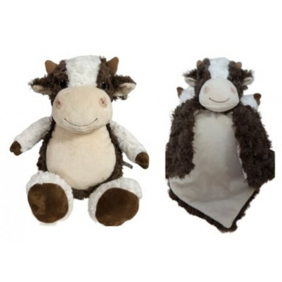Duo Lyanna la vache , peluche et doudou avec... Duo Lyanna la vache , peluche et doudou avec...
