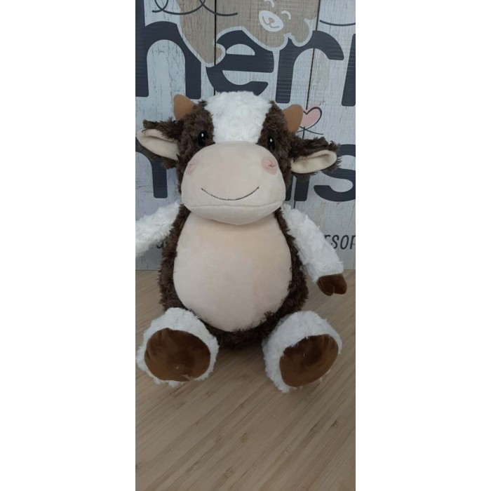 Duo Lyanna la vache , peluche et doudou avec broderie personnalisée Duo Lyanna la vache , peluche et doudou avec broderie personnalisée