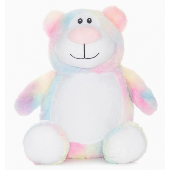 Ourson pastel - peluche avec broderie...