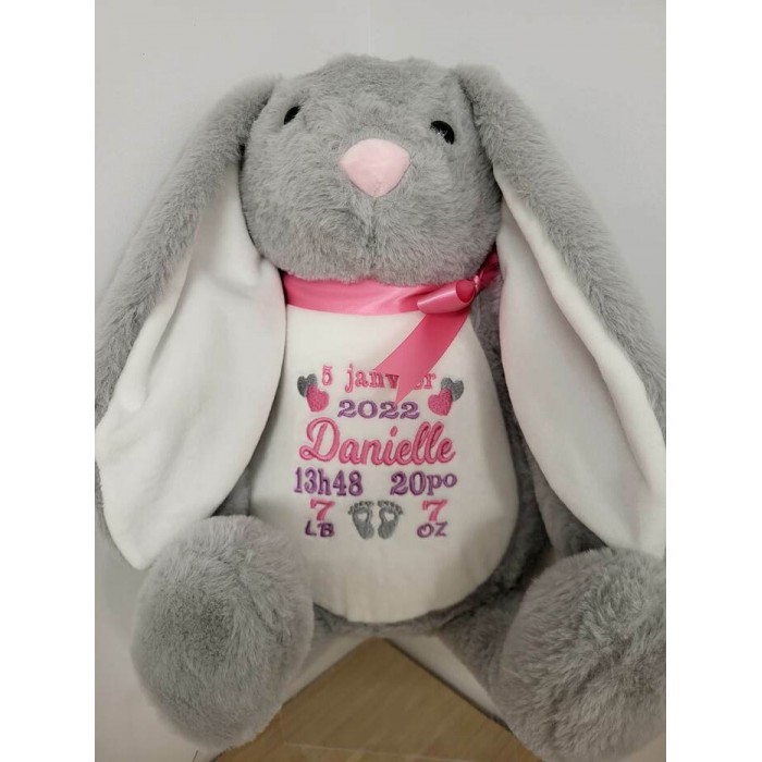 Lapin brun pâle Tummi , peluche avec broderie personnalisée Lapin brun pâle Tummi , peluche avec broderie personnalisée