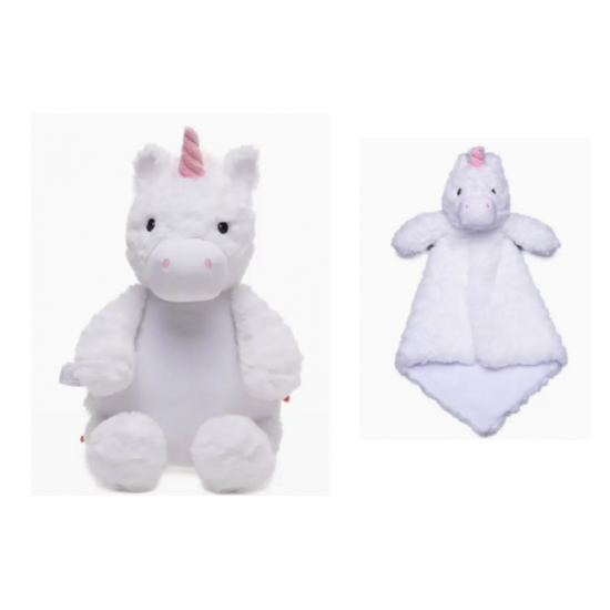 Duo licorne blanche fluffly cubbies , peluche et...