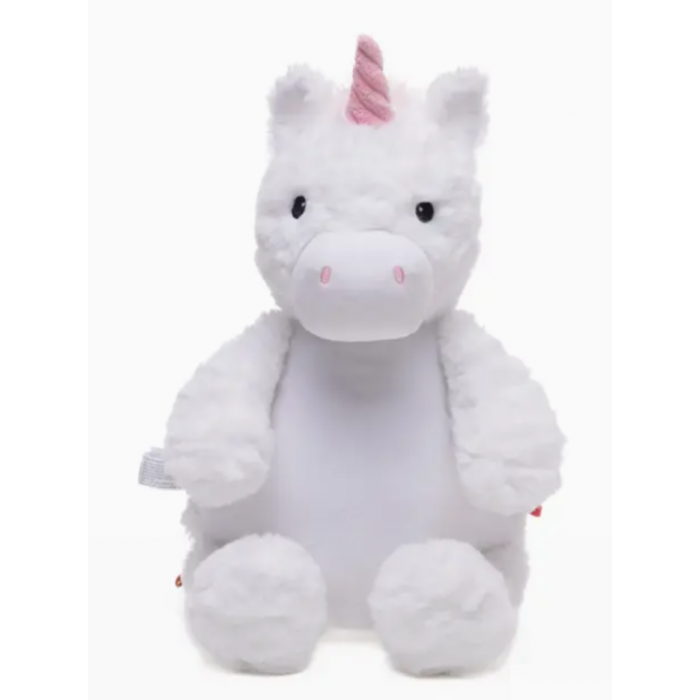 Duo licorne blanche fluffly cubbies , peluche et doudou avec broderie personnalisée Duo licorne blanche fluffly cubbies , peluche et doudou avec broderie personnalisée
