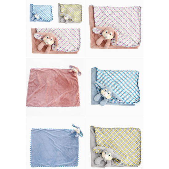 Grande doudou Lapin Polka Cubbies - 3 choix de couleurs