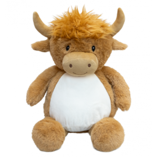 Vache highland   - peluche avec broderie...